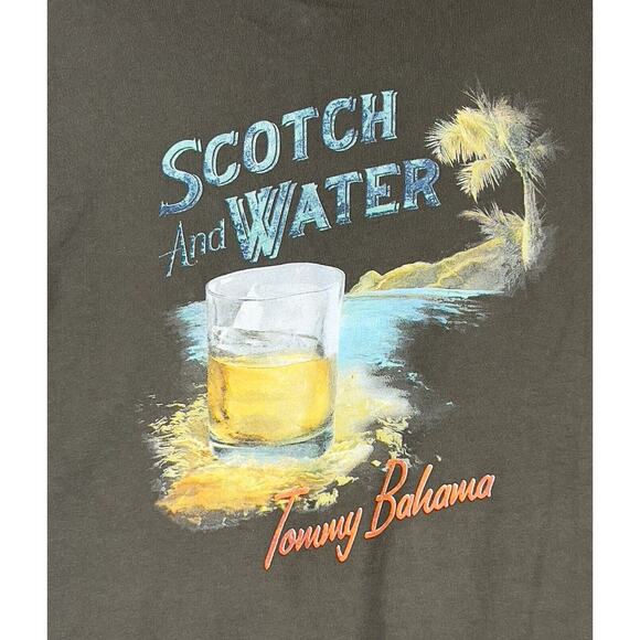 Tommy Bahama Scotch & Water Crew Neck Men’s Gray T-shirt Large 100% Cotton - Picture 1 of 7